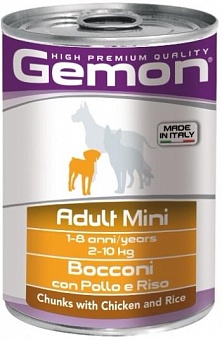 Gemon Dog Adult Mini chunks with chicken & rice 415 .