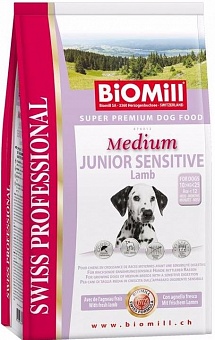 BioMill Swiss Professional Medium Junior Sensitive Lamb & Rice
