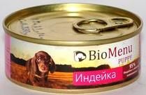 BioMenu puppy консервы для щенков индейка 95% мяса 100 гр.
