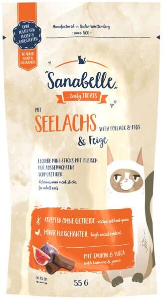 Sanabelle Cat Sticks Snack с сайдой и инжиром 55 гр.