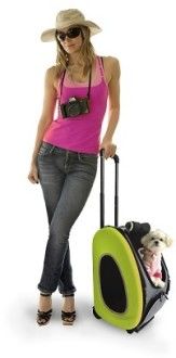 Ibiyaya складная сумка-тележка 3 в 1 для собак до 8 кг лайм. Фото №4