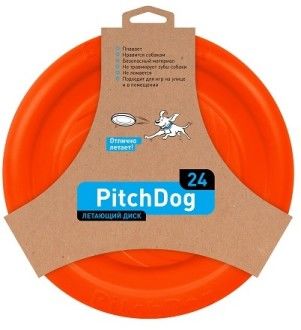 PitchDog летающий диск d 24 см, оранжевый