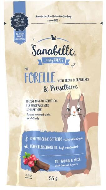Sanabelle Cat Sticks Snack с форелью и клюквой 55 гр.
