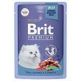 Brit Premium Пауч для котят Телятина с Морковью в желе 85 гр.