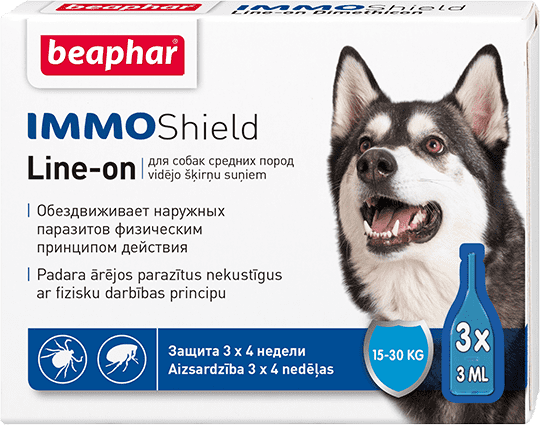 Beaphar Капли IMMO Shield Line-on от паразитов для собак средних пород