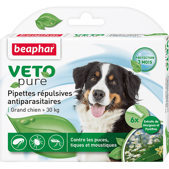 Beaphar Биокапли VETO pure от паразитов для собак крупных пород 6 пипеток