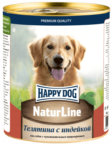 Happy Dog консервы телятина с индейкой 970 гр.