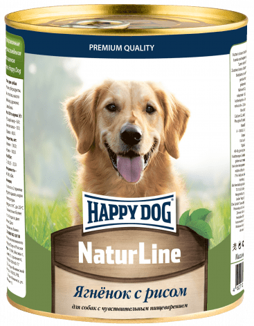 Happy Dog консервы ягненок с рисом 970 гр.