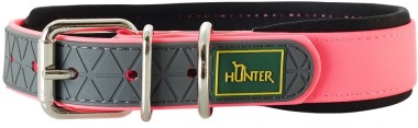 Hunter ошейник Convenience Comfort 55 (42-50 см)/2,5 см биотановый с мягкой горловиной розовый неон