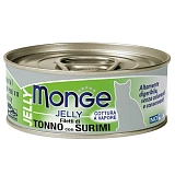 Monge jelly Adult cat с желтоперым тунцом и сурими 80 гр.