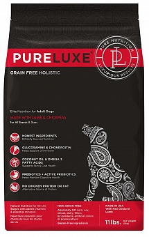 PureLuxe Elite Nutrition for adult dogs with lamb & chickpeas