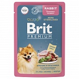 Brit пауч для стерилизованых собак мини пород с кроликом и брусникой в соусе 85 гр.