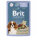 Brit пауч для собак мини пород с телятиной и зеленым горошком в соусе 85 гр.
