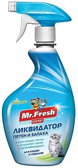 Mr.Fresh Expert 3в1 ликвидатор пятен и запаха для кошек 500 мл.