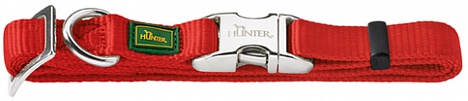 Hunter ошейник ALU-Strong L (45-65 см) нейлон с металлической застежкой красный