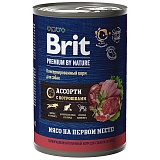 Brit Premium By Nature мясное ассорти с потрошками 410 гр.