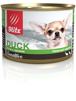 Blitz Sensitive для собак с уткой и цукини 200 гр.