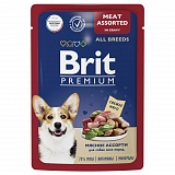 Brit пауч для взрослых собак всех пород мясное ассорти в соусе 85 гр.