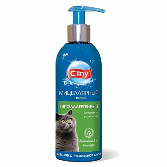 Cliny гипоаллергенный шампунь для кошек 200 мл.
