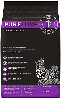 PureLuxe Elite Nutrition for small breed dogs with turkey, split peas & salmon