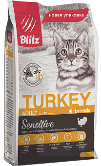 Blitz Sensitive Turkey Adult Cat All Breeds