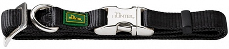 Hunter ошейник ALU-Strong S (30-45 см) нейлон с металлической застежкой черный