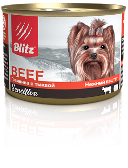 Blitz Sensitive для собак с говядиной и тыквой 200 гр.