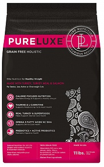 PureLuxe Elite Nutrition for healthy weight cats with turkey meal & salmon
