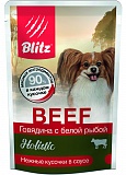 Blitz Holistic Beef & White Fish Adult Dog Small Breeds in Gravy 85 .